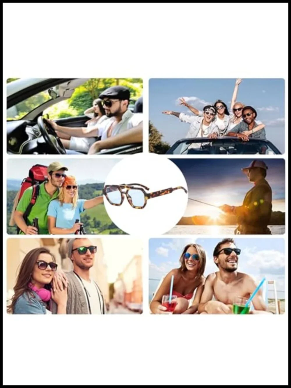 Retro Pilot Sunglasses Double Bridge Hexagonal UV400 Protection